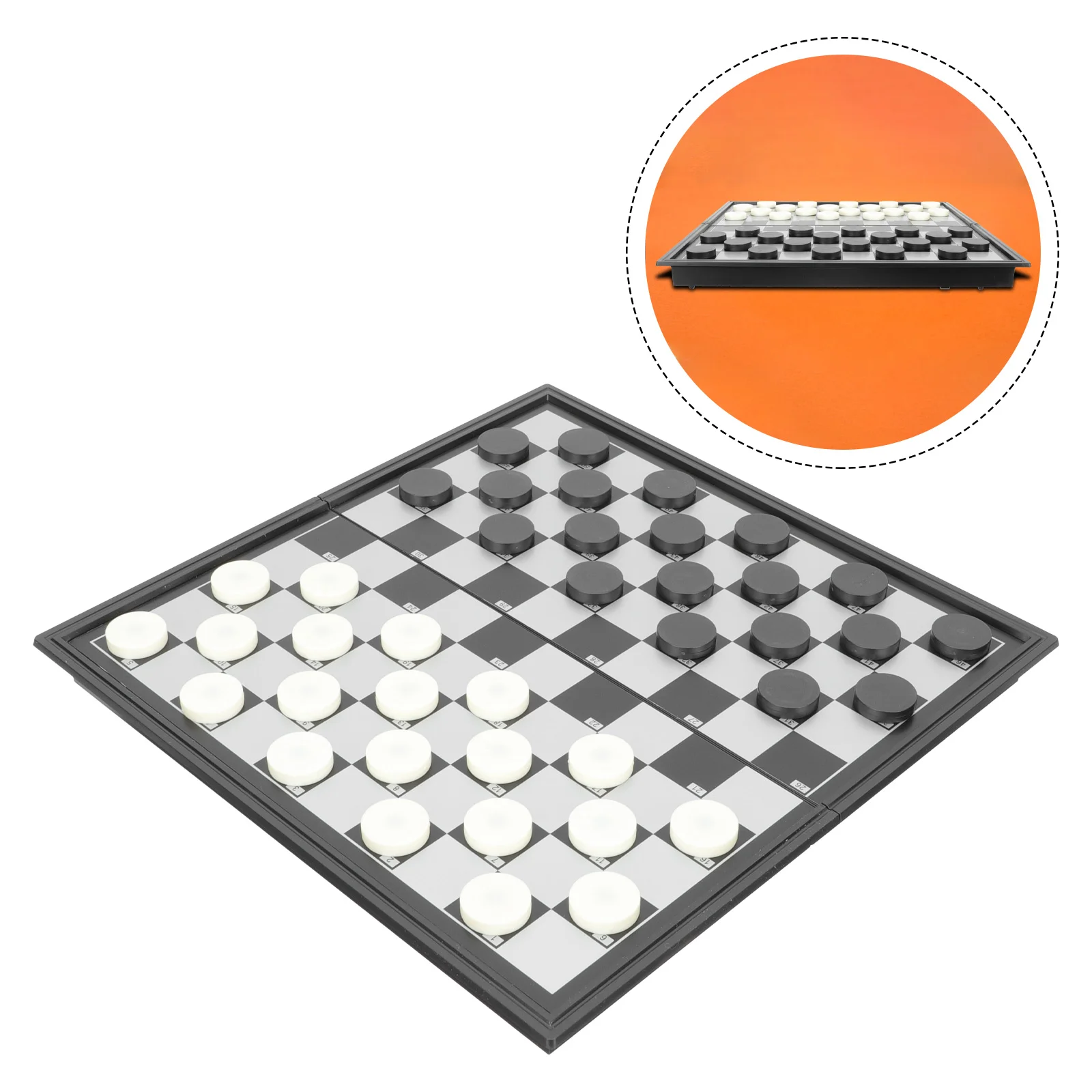 

Checkers Trainer Kids Mini Toys Folding Draughts Magnetic Checkerboard Chess Entertaining Classic Game