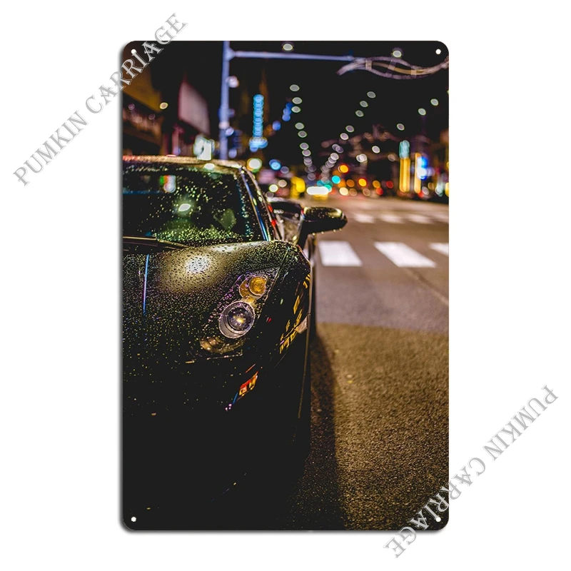 Черный суперкар металлическая табличка вечерние Забавный дизайн для гостиной