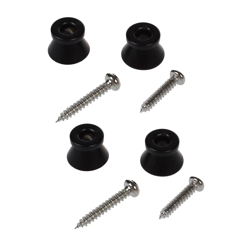 

4 X электрическая акустическая гитара Бас ремень Кнопка Винт Блокировка штыри колышки колодки-черный