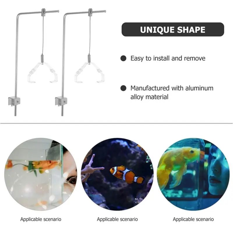 Фото Подставка для аквариумного светильника ABMH-Fish Tank Light Rack с креплением-клипсой для пресноводных и морских аквариумов №5