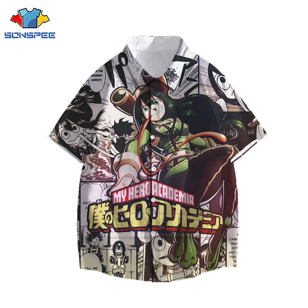 Hot Sale European American Man's Shirt Sexy Kawaii Anime Girl Printed Shirt Casual Fashion Single-Breasted Cardigan Hawaiian