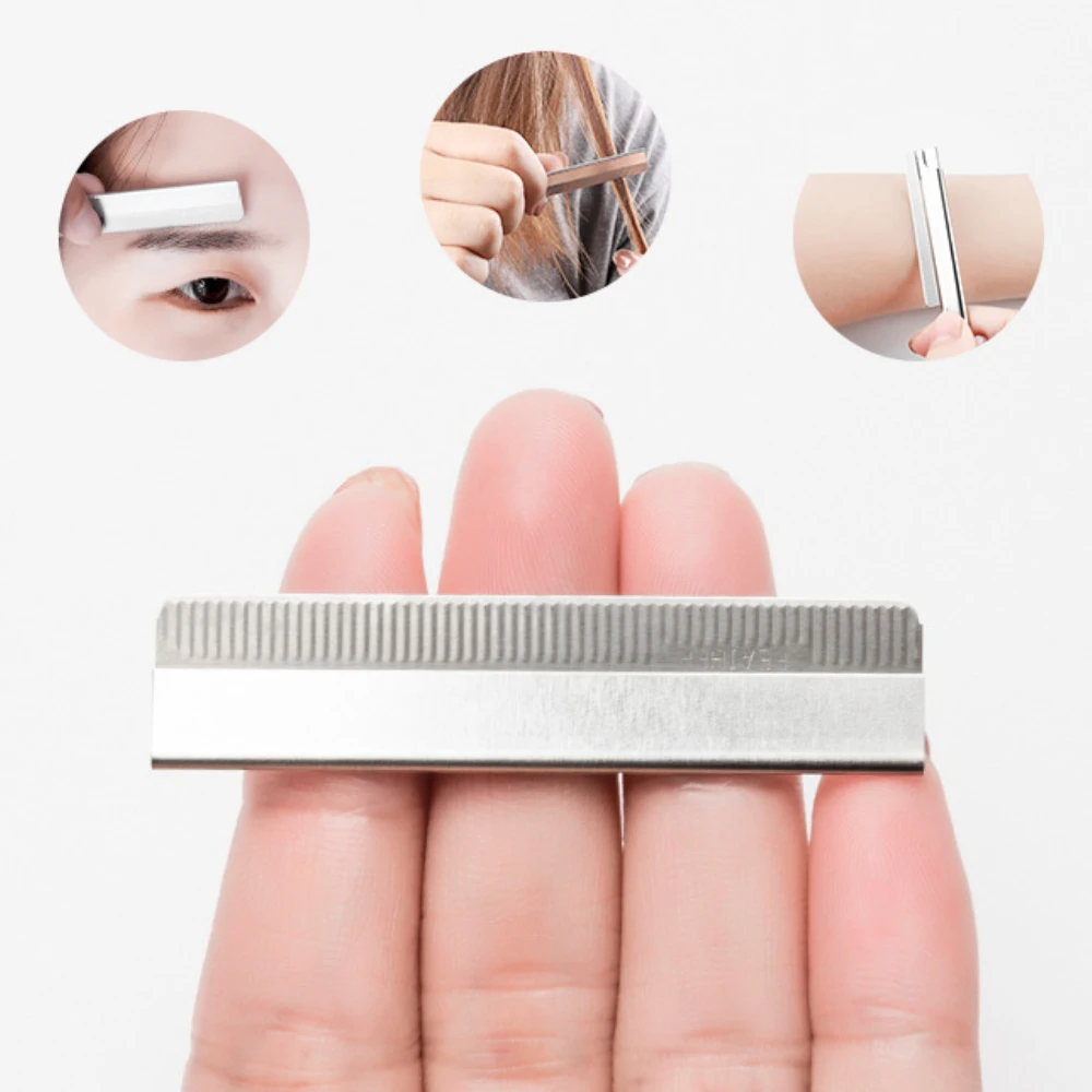 

100/50 шт., профессиональный триммер для бровей из нержавеющей стали