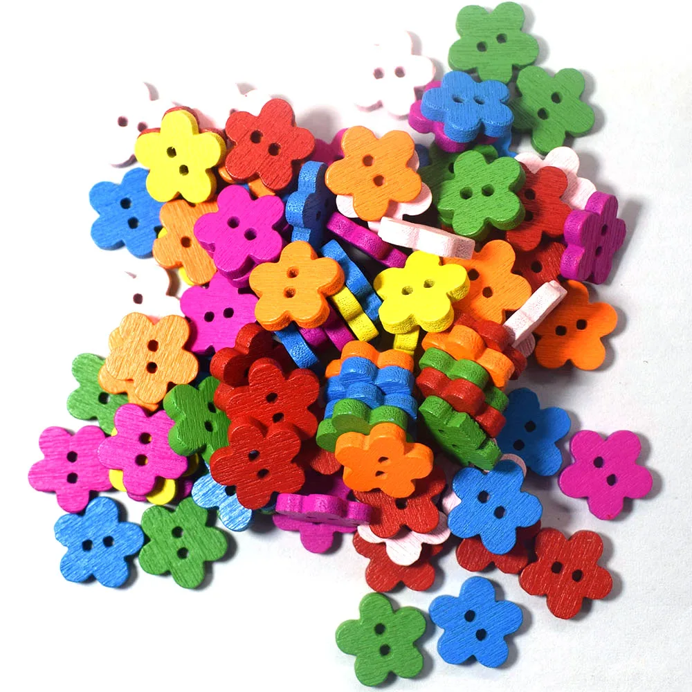 

50PCS Mixed Flower Buttons for Clothes Knitting Needles Crafts Sewing Scrapbooking DIY Fabric Needlework Accessories