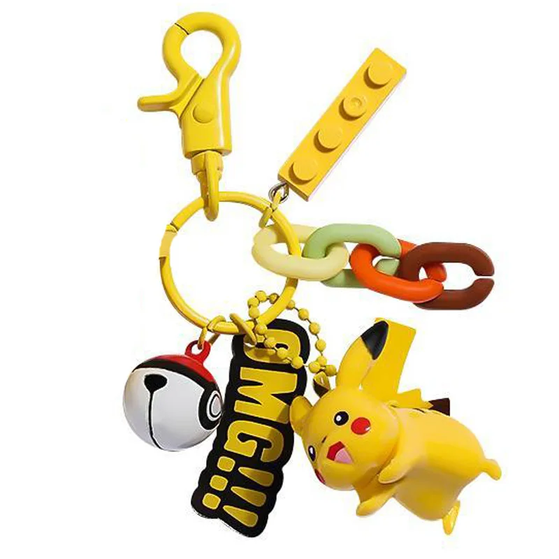 

Kawaii Anime Pokemon Keychain PVC Cartoon Figure Squirtle Charmander Bulbasaur Keyring Cartoon Model Pikachu Keychain Toys Gift