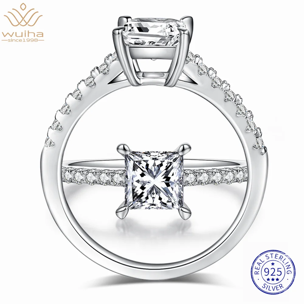 

Кольцо женское WUIHA, из стерлингового серебра 925 пробы, 3EX, с бриллиантами, VVS1