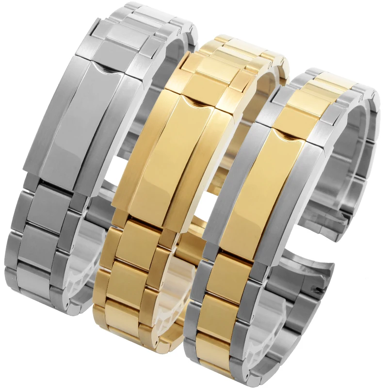 

Ремешок для часов 20 мм для Rolex SUBMARINER DAYTONA SUP GMT мужской, браслет из нержавеющей стали с застежкой и кнопкой тонкой настройки