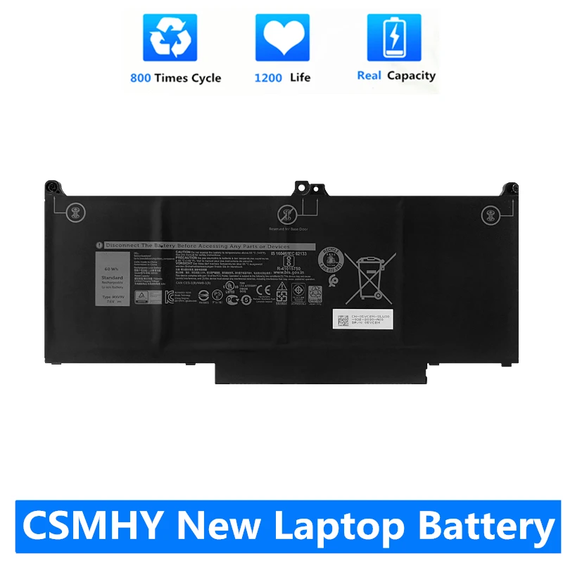 CSMHY 60WH MXV9V Аккумулятор для ноутбука Dell Latitude 7300 7400 5300 5310 2-в-1 серии 5VC2M 05VC2M 0829MX -