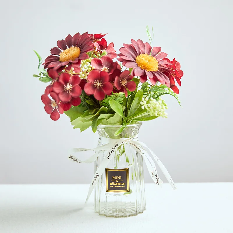 1 букет искусственных шелковых цветов Подсолнухи ветки маргаритки домашний сад