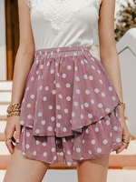 elegant polka dot print women mini skirt streetwear ruffled a line skirt female spring summer holiday ladies skirts new