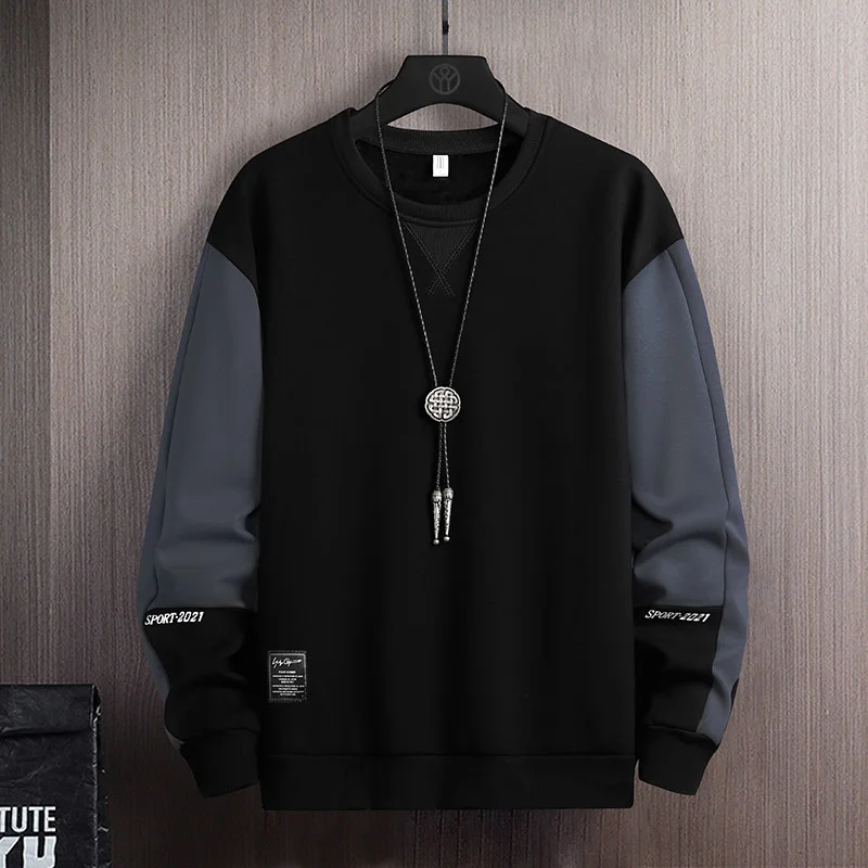 

2023 Solid Color Black Wite Patcwork Sweatsirt Men'S oodies Sprin Autumn oody Casual Streetwear Clotes