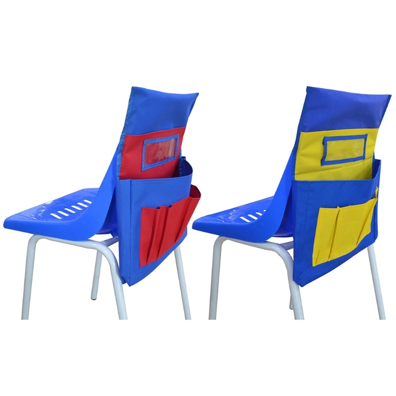 

2022 New Chair Back Pocket School Seat Chair Storage Pocket Organizer with Label Slot Multiple Pockets for School Home