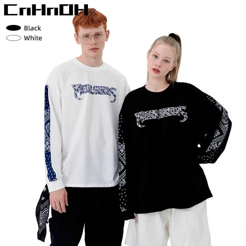 

CnHnOH HipHop Oversize Fashion Streetwear Print Long Sleeve New Arrival Spring Couple Classic Clothes