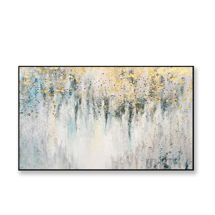 

новогодние украшения 2021 gold foil picture for home wall decoration Handmade canvas oil painting art poster for living room