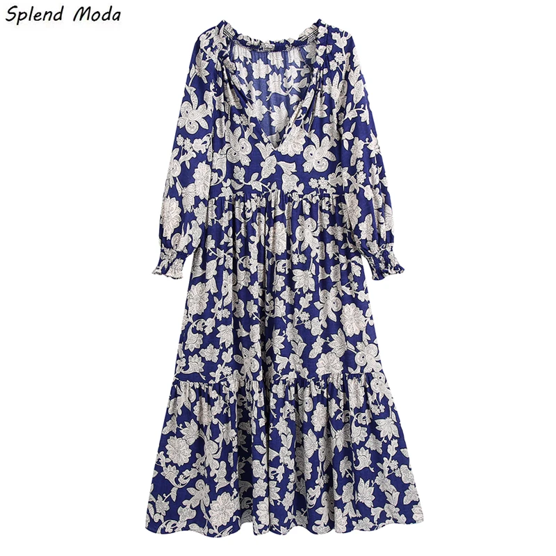 

Женское винтажное платье-трапеция с V-образным вырезом и высокой талией