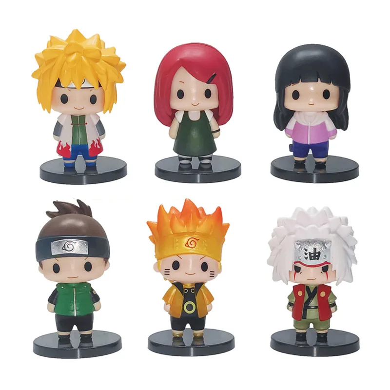 Naruto Anime Figure Q Version Decorate Bean Eye Cute Doll Pvc Material Cartoon Japanese Model Toys Decoration Gift for Children