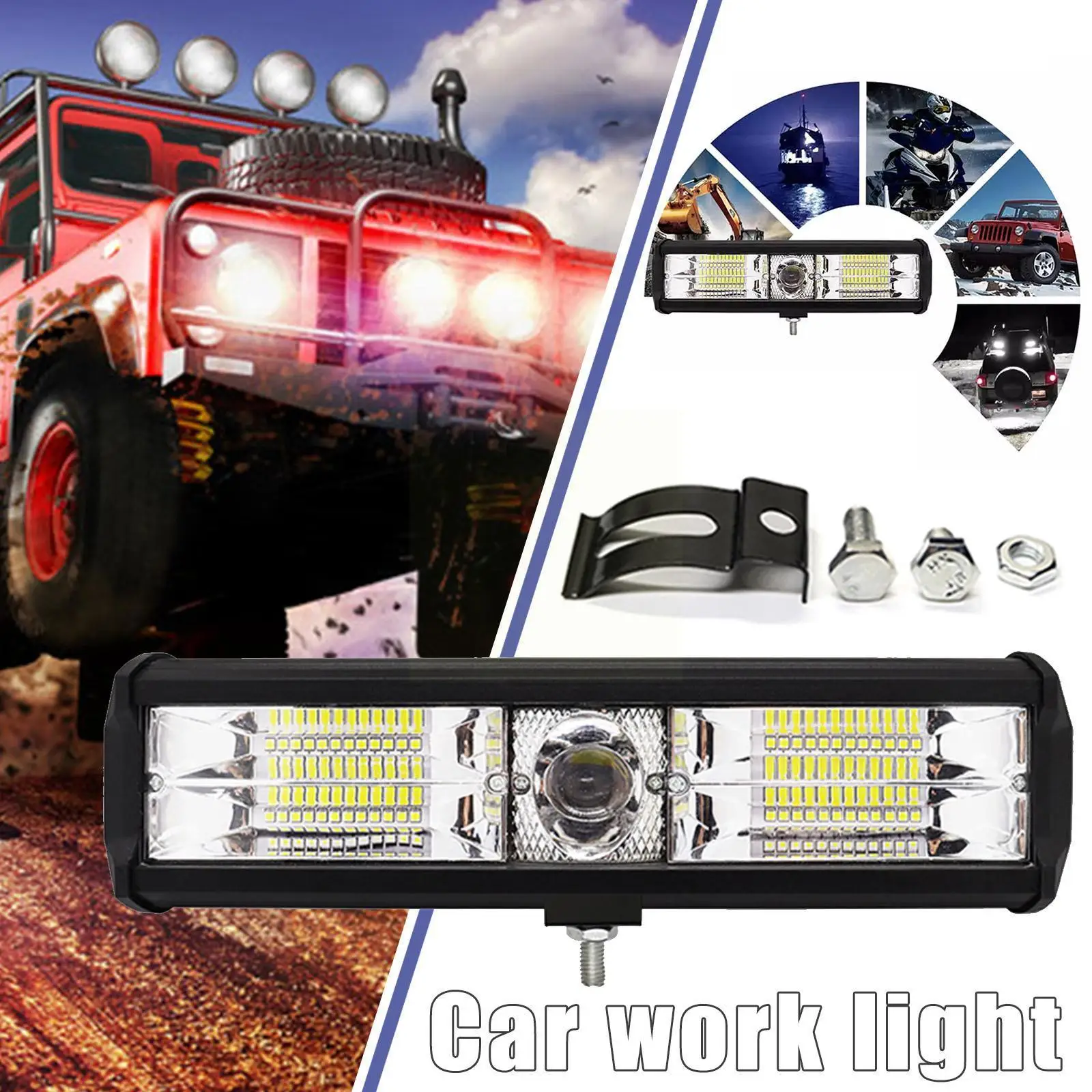 

154 Вт 7 дюймов, автомобильная светодиодная панель рабочего света, точечный прожектор, комбинированный для внедорожника, грузовика V5J8