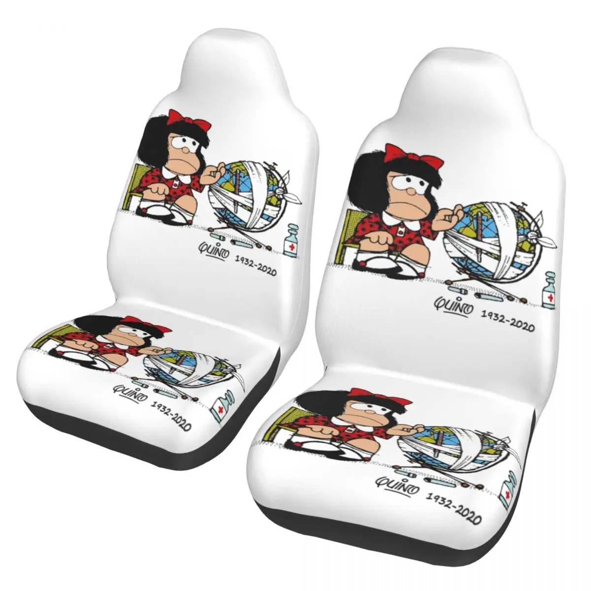 

Quino Comics Mafalda Universal автомобильные чехлы на сиденья машины Universal Fit for SUV Van Custom Cartoon Bucket Seat Protector Cover 2 шт