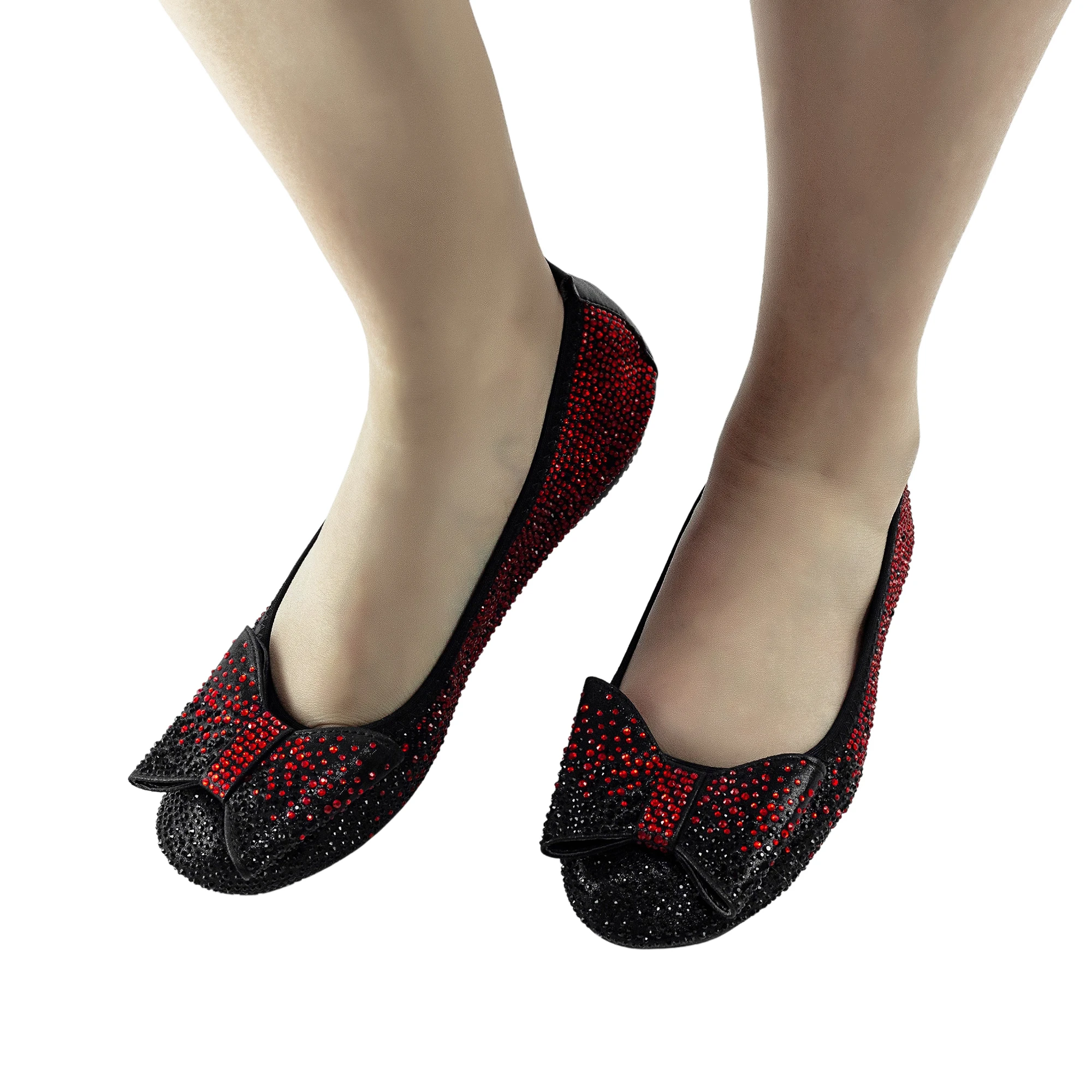 Bling Bling Designer Comfy Flats for Women Banana Shoes Nigerian Party Bowknot Rhinestone Walking Flats Plus Size Ballet Shoes