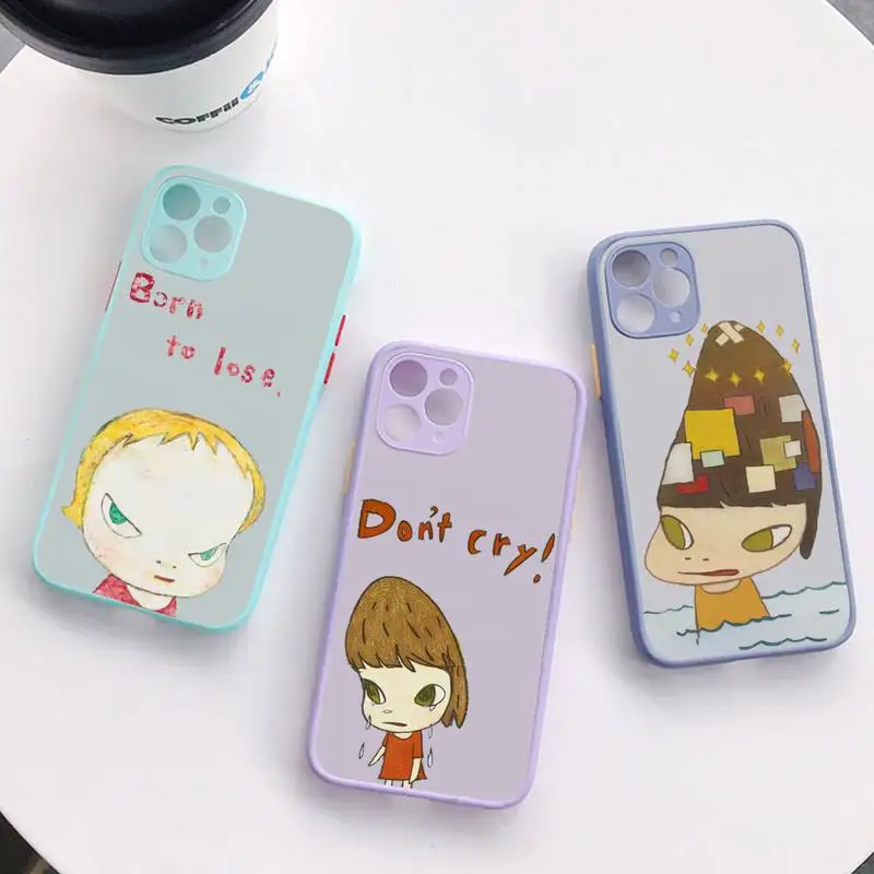 

Art Cartoon Aesthetic Yoshitomo Nara Phone Case for iPhone 14 11 12 13 Mini Pro Max 8 7 Plus X XR XS MAX Translucent Matte Cover