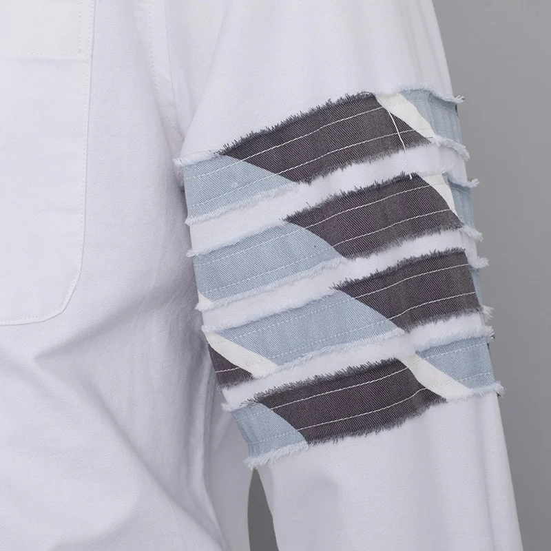 TB THOM Men's Shirt Top Fashion Camouflage 4-Bar White Stripe Casual Oxford Cotton Long Sleeve High Quality Women's Shirts