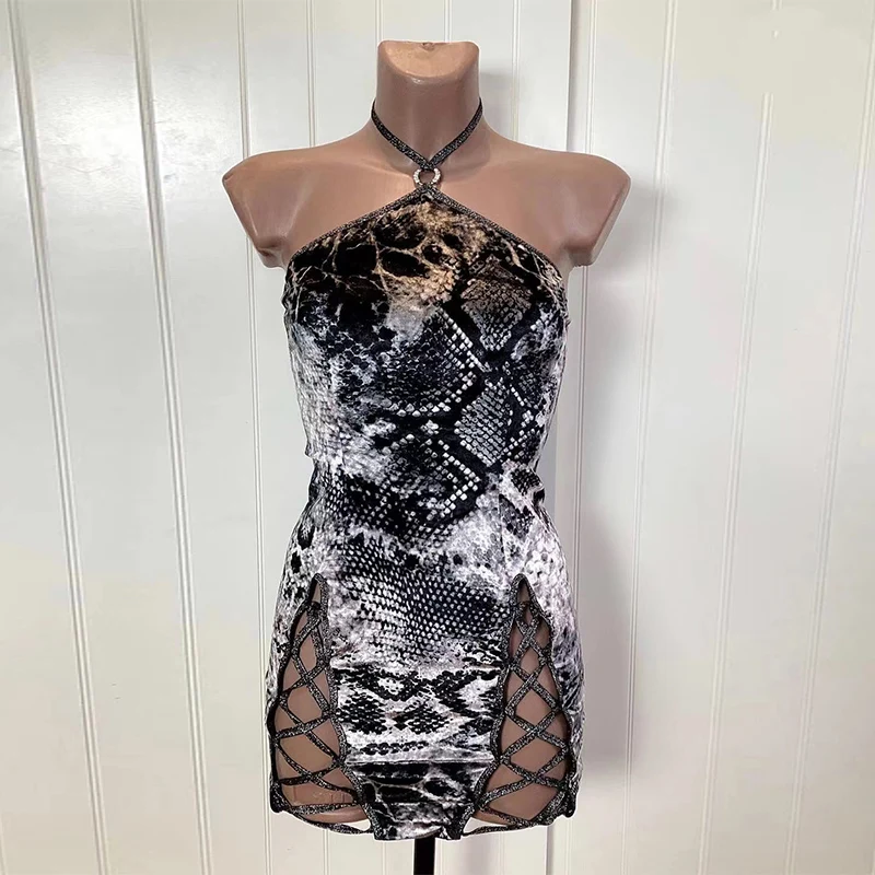 Сексуальная танцевальная одежда со змеиным узором Gogo для ночного клуба бара