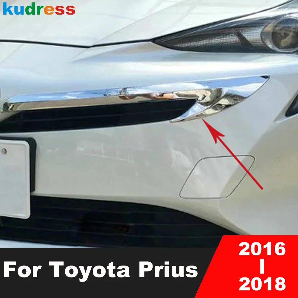 

For Toyota Prius 2016 2017 2018 Chrome Front Grille Grill Cover Trim Head Grills Molding Garnish Strip Car Exterior Accessories