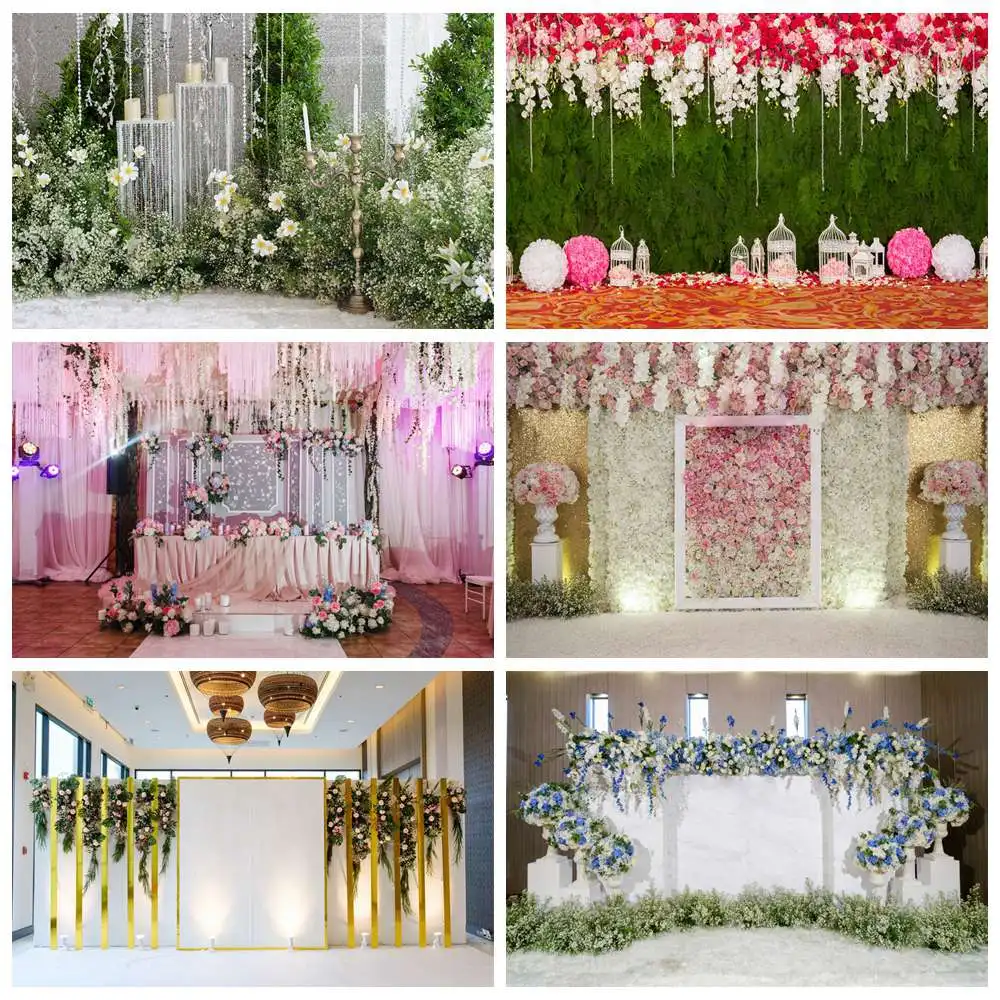 

Wedding Decoration Photography Backdrop Custom Children Birthday Party Bridal Shower Flowers Green Grass Lights Photo Background