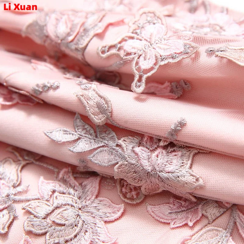 Spring  Autumn Brocade Short Three-dimensional Flower Pink Coat Round Neck Slim Fit Collarless Jacket Blazer Small Fragrance Top