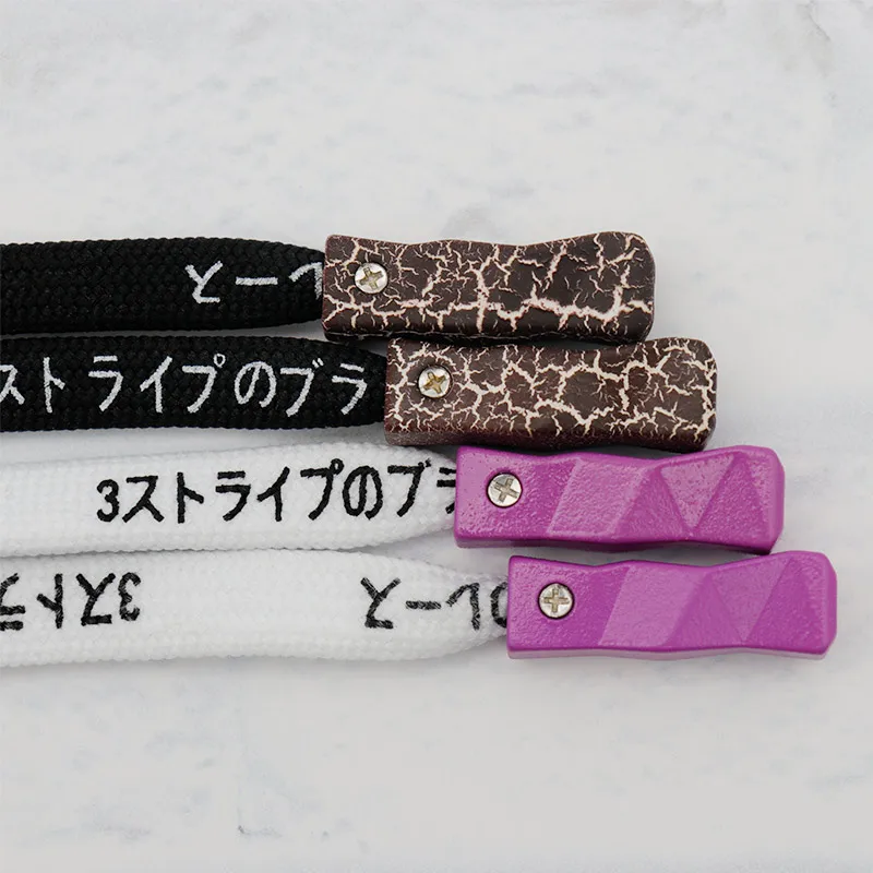 Coolstring Luxurious Shoelace Accessory 25*8mm Brown Purple Metal Lace Head Durable Cordon Aglets 20pcs/pck Nice Bulk/Wholesale