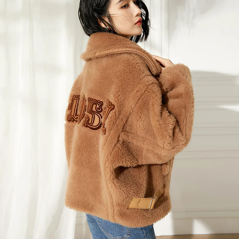 Winter Short Coat Women Jacket Teddy Bear Coat Female Autumn New Fashion Casual Camel Double Breasted High-end Keep Warm Coat