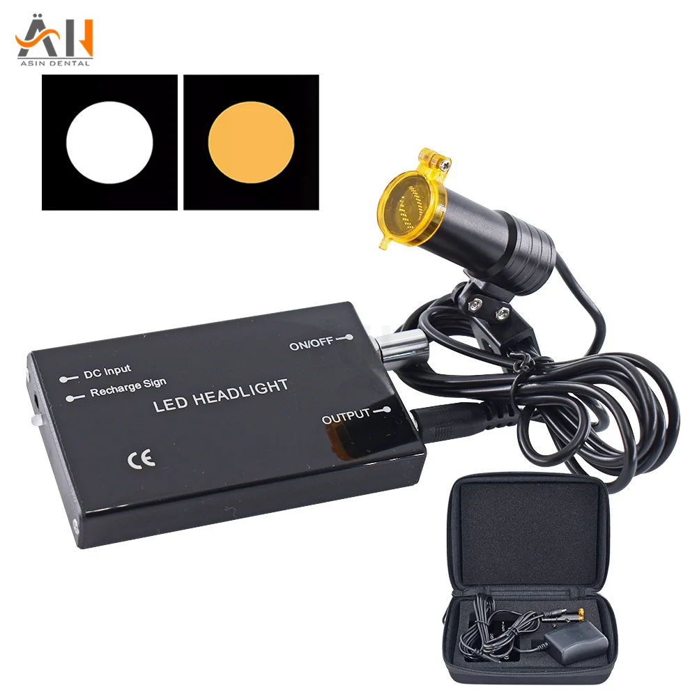 Dental LED Unadjustable head light with Lithium Battery with Optical Filter Dental Lab Medical Loupe dentistry led lights tools