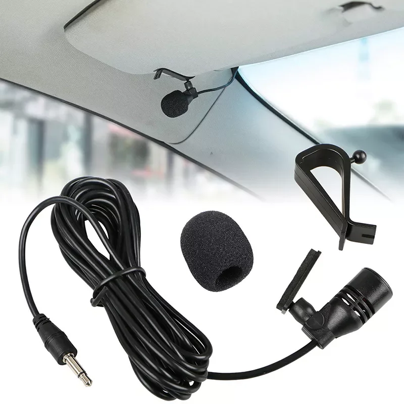 

Профессиональный автомобильный аудиомикрофон с зажимом 3,5 мм, штекер с микрофоном, стерео мини проводной внешний микрофон для автомобиля, ...