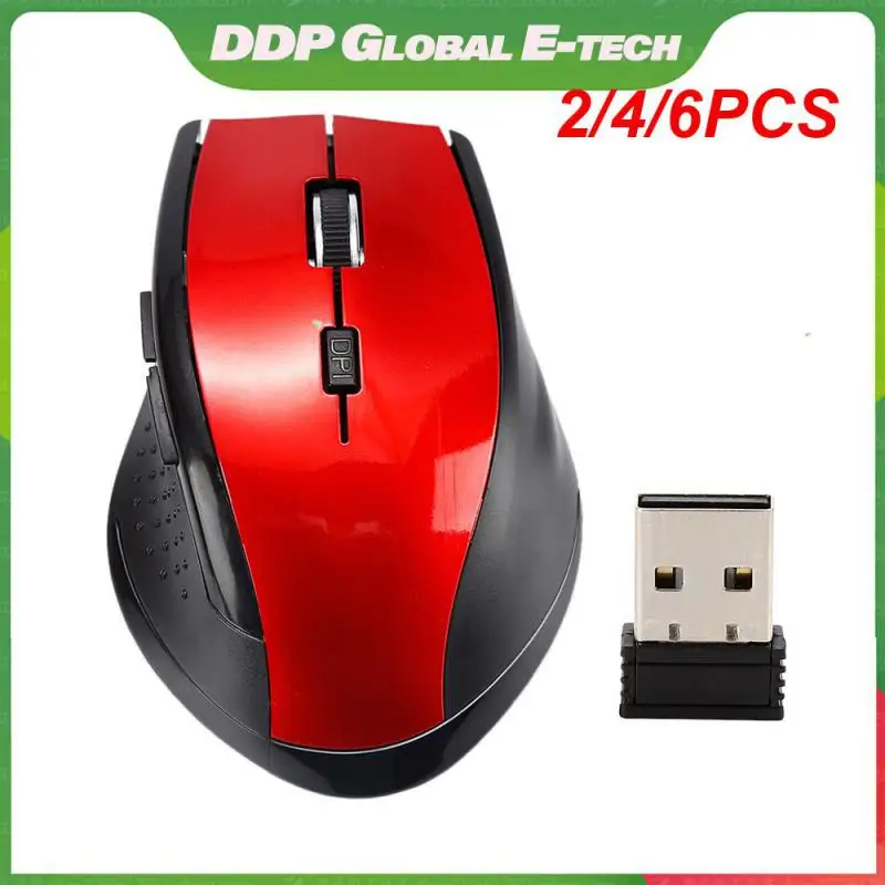 

2/4/6PCS With Usb Receiver Optical Mouse 6 Keys 1200 Dpi Wireless Mouse Professional Energy Saving 2.4g Usb Mice