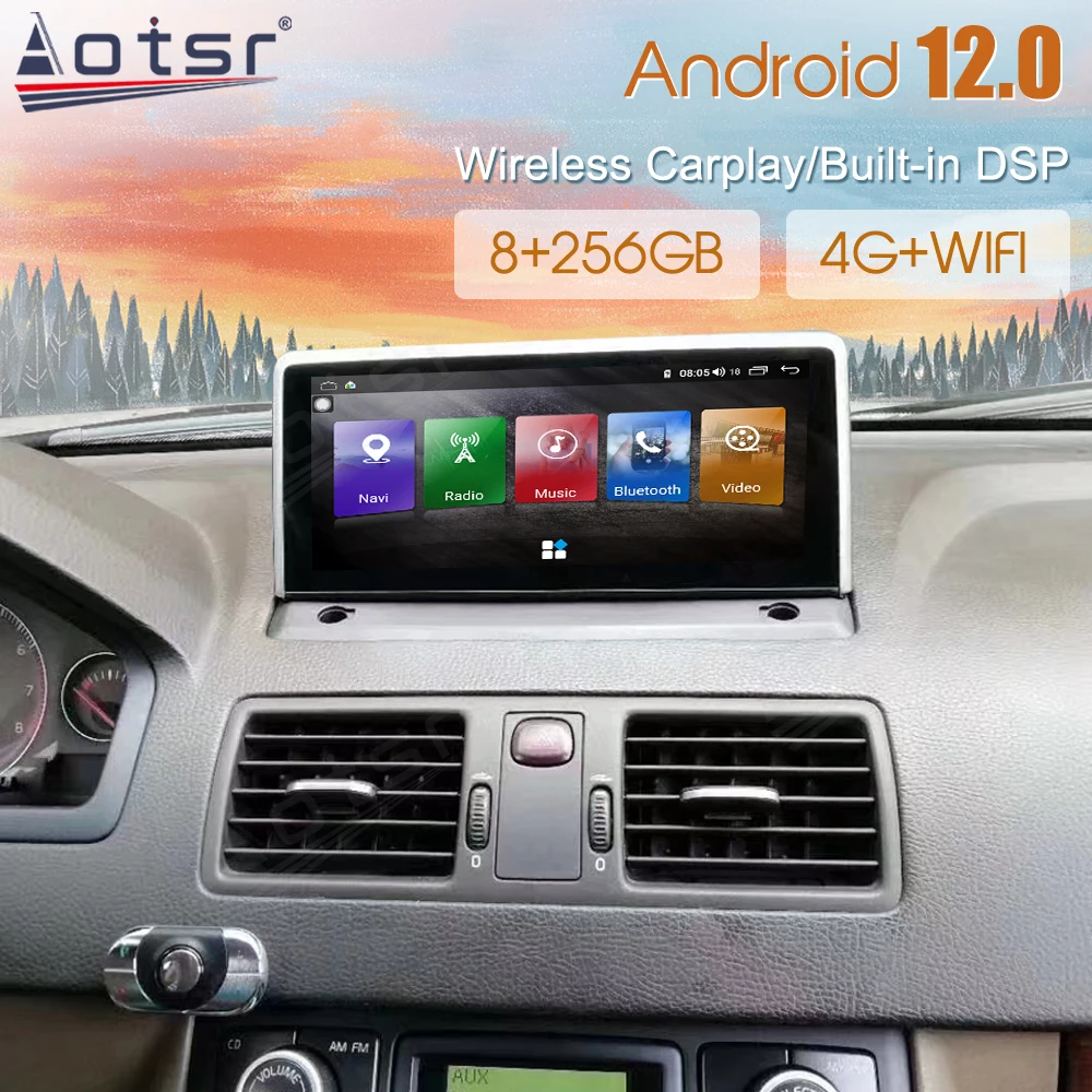 256G For Volvo XC90 2007-2013 Android 12.0 Car Radio Tape Recorder video Multimedia Player GPS WIFI Navigation 8.8'' HD Screen