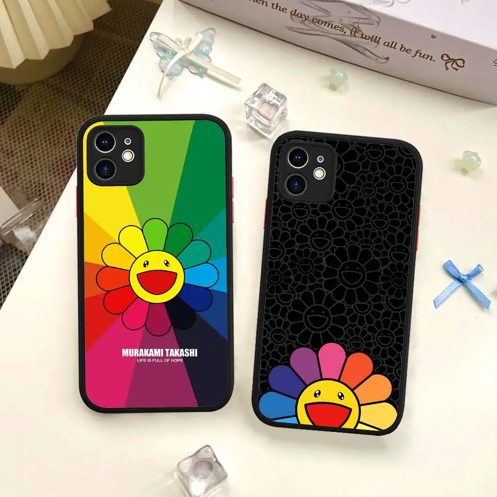 Фото Японский художественный чехол для телефона M-Murakami T-Takash для iPhone 16 15 14 11 12 13 Pro Max Plus 12 XS Max, матовая задняя крышка №2