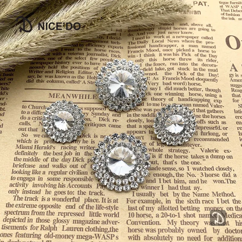 

10 Pieces DIY High Grade Metal Satellite Button Hand Stitched Footed Pearl Diamond Button Clothing Decorative Button