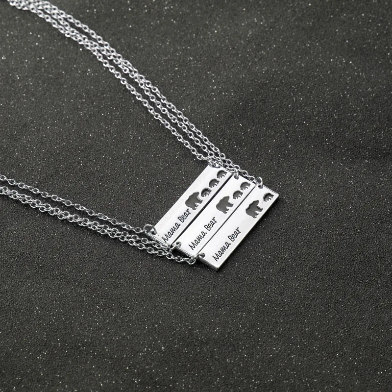 Ожерелье с подвеской в виде медведя гравировкой | Украшения и аксессуары