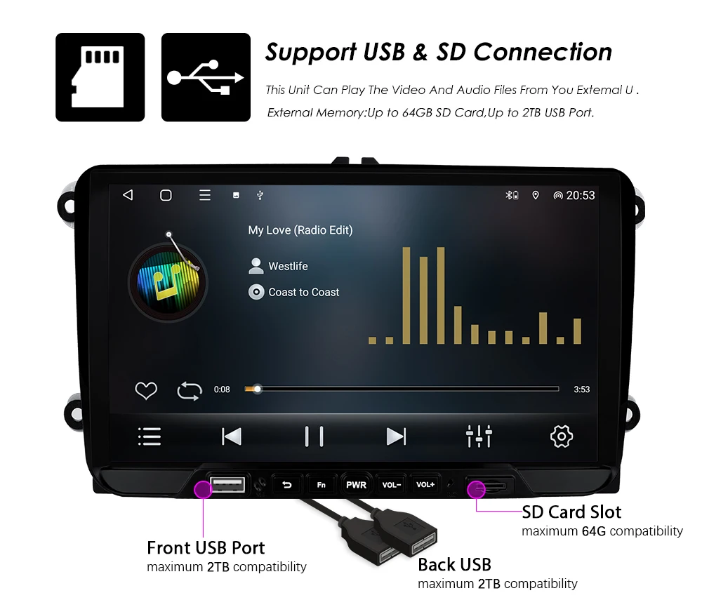 Автомобильный радиоприемник Android для VW POLO 5 6 GOLF PASSAT B6 B7 Carplay Scirocco CADDY Amarok TIGUAN TOURAN SHARAN