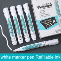14pcs oily white paint marker pen graffiti pens waterproof permanent tire painting notebook tyre tread environmental pen