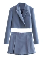 women fashion front button cropped blazer coat vintage notched collar long sleeve female outerwear chic veste femme