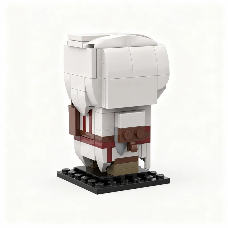 Фото Набор из 131 детали: Конструктор MOC Assassin's Creed Ezio Brickheadz, модель для сборки, игрушки, строительные блоки, рождественские подарки, креативные подарки на день рождения, DIY для детей №4