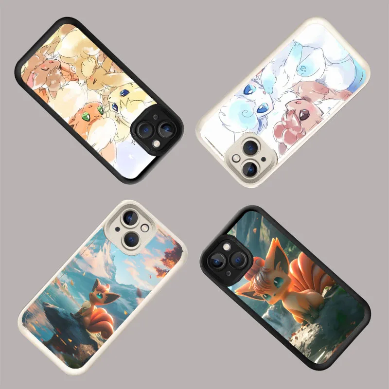 WR-52 Белый ступенчатый чехол из ТПУ Pokemon-Vulpix для OPPO A17 58 60 73 76 77 94 98 Reno8 10 11 Find X3 Pro Plus