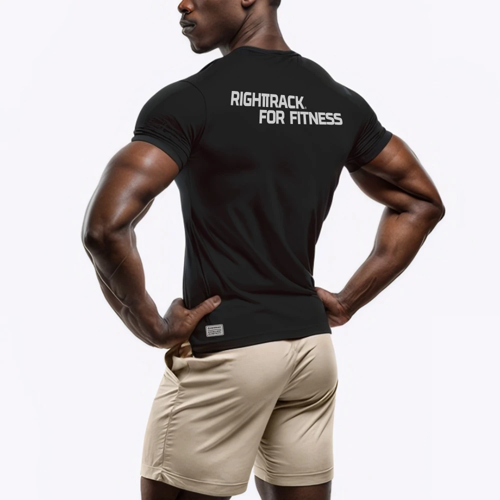 Мужская футболка с коротким рукавом для фитнеса бега спорта правильного трека
