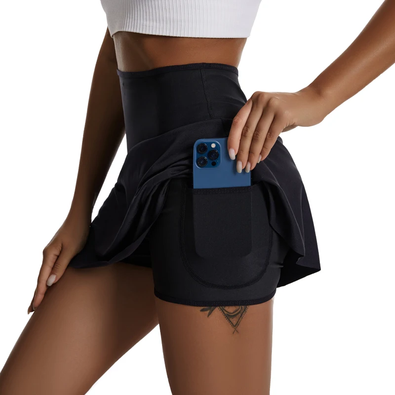 

Women's Body Shaper Sweat Sauna Athletic Golf Skorts Lightweight Skirt Pleated with Pockets for Running Tennis Workout Shapewear