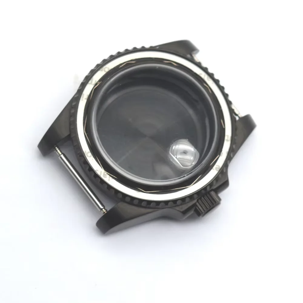 Черный корпус часов с PVD-покрытием 40 мм подходит для NH35 NH36 ETA2836 2824 Miyota 8205 8215 821A DG2813