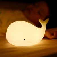 7 colors whale shape led night light baby room decoration bedside light soft silicone touch night lamp cute gift for child