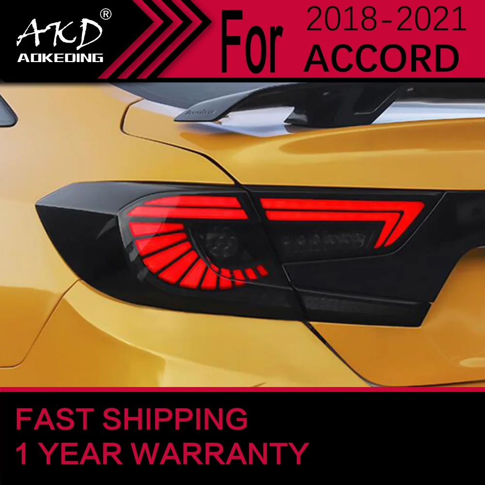 

Автомобильные фары для Honda Accord G10, светодиодная задняя лампа 2018-2021 Accord, задний стоп-сигнал, сигнал тормоза, DRL, задние автомобильные аксессуары