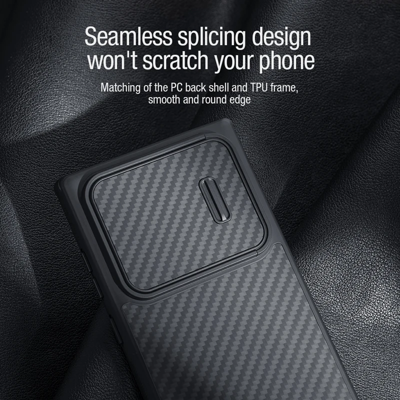 Чехол для Samsung Galaxy S22 Ultra из синтетического волокна S углеродный защитный бампер