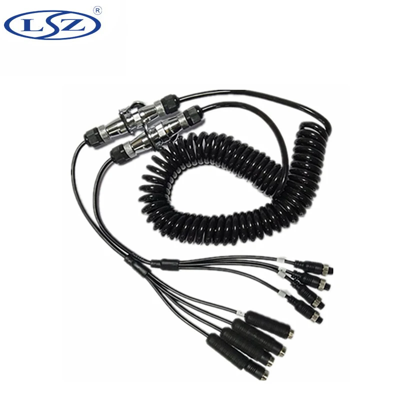 LSZ 2 aviation head male and female head interface 5m high-definition video surveillance truck dedicated copper spring cable