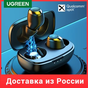 Ugreen tws wireless bluetooth 5. 0 earphones qualcomm aptx true wireless stereo earbuds superbass headphones 27h playtime 2 mode 1 tws Item image